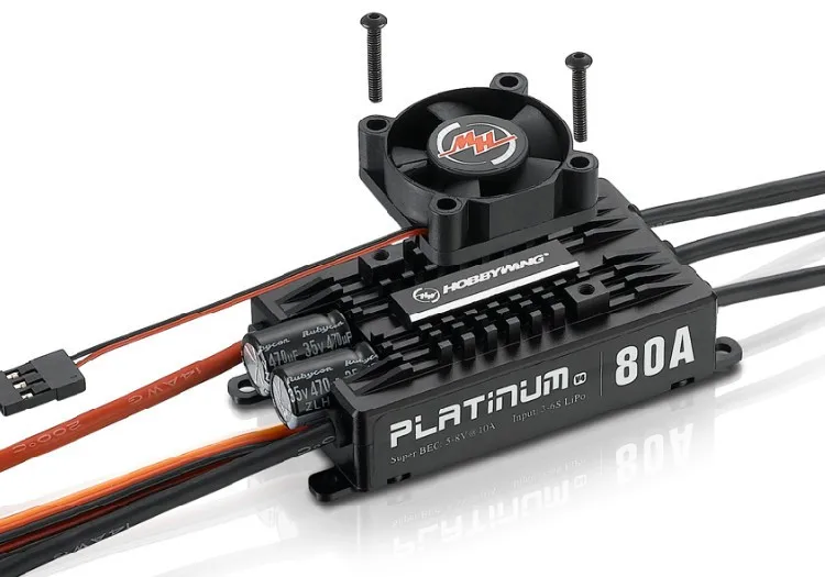 

Hobbywing Platinum Pro V4 80A 3-6S Lipo BEC Empty Mold Brushless ESC for RC Fixwing Drone Aircraft Helicopter Multirotor