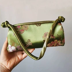 Bolso de seda de estilo chino para mujer, bolso de mano bordado a mano japonés, Cheongsam femenino, de lujo, a la moda