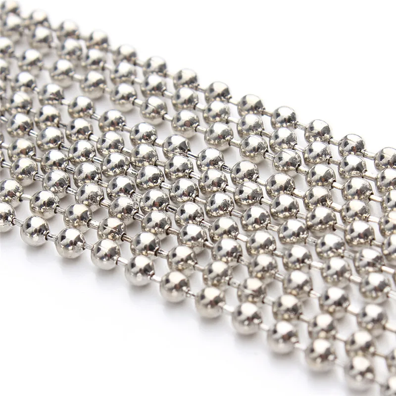 10 Meter 1.2 1.5 2 Mm Metal Ball Bead Kettingen Bulk Kettingen Ketting Ketting Voor Sieraden Maken Diy Armband Kettingen groothandel