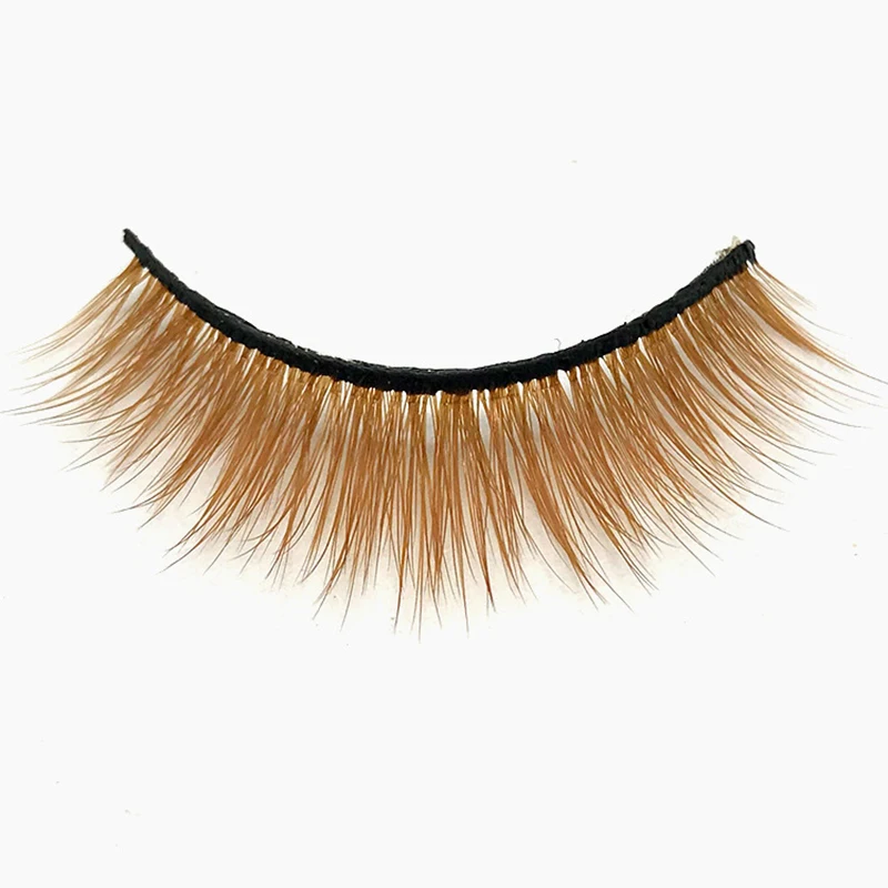 Colored Silk Mink Eyelashes Rainbow Red Blue Purple Brown Color Lashe 3D Wispy Fluffy Natural Eyelashes Wholesale Makeup Reusabl