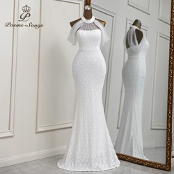 Elegante abito da sera a sirena bianco vestidos de fiesta robe longue robe de soiree de mariage robe femme party dress