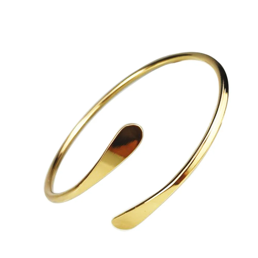 Gold Blank Brass Bangles, Smooth Oval Stacking, Adjustable Open Cuff Bracelets, Wholesale