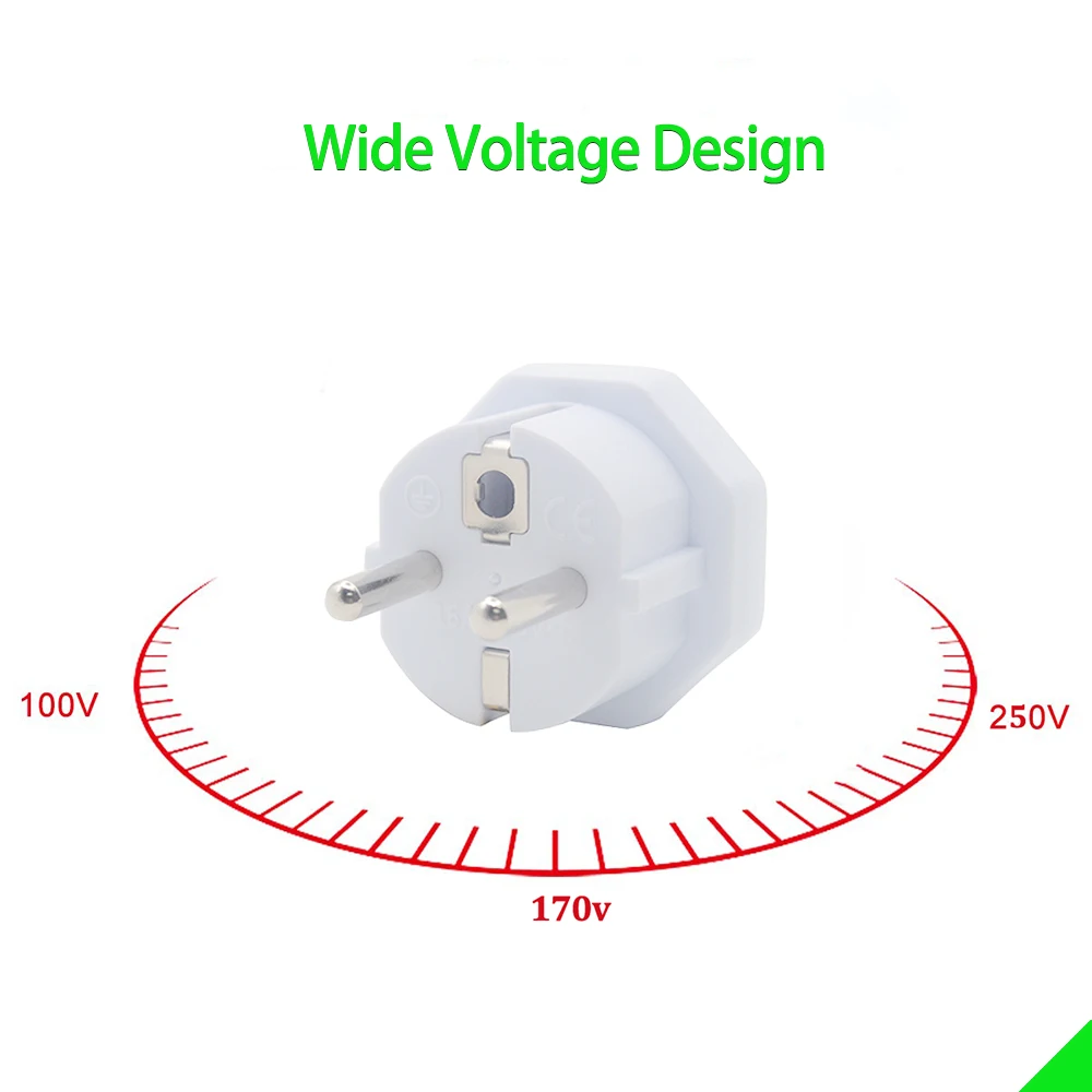 Adattatore convertitore da viaggio con spina UE Presa da muro per caricatore da viaggio CA 250 V con adattatore domestico