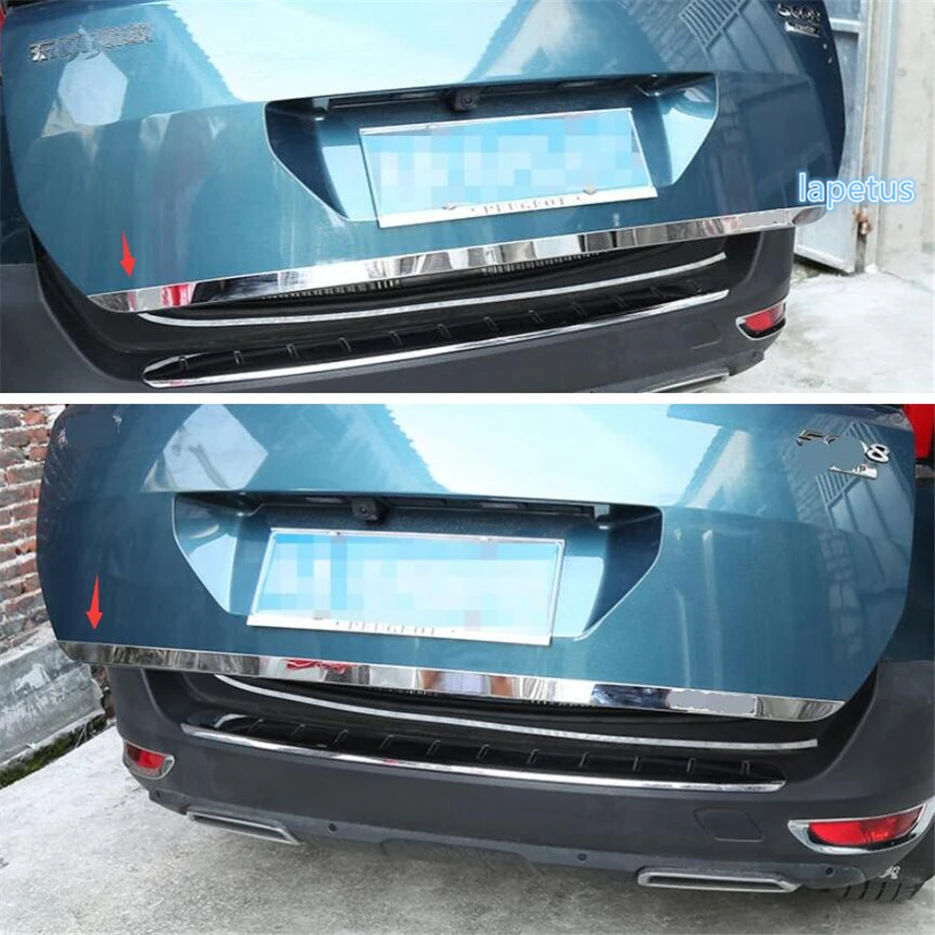 Stainless Steel Rear Hatch Trunk Door Lid Tailgate Body Molding For Peugeot 5008 2017 2018 2019 Accessories