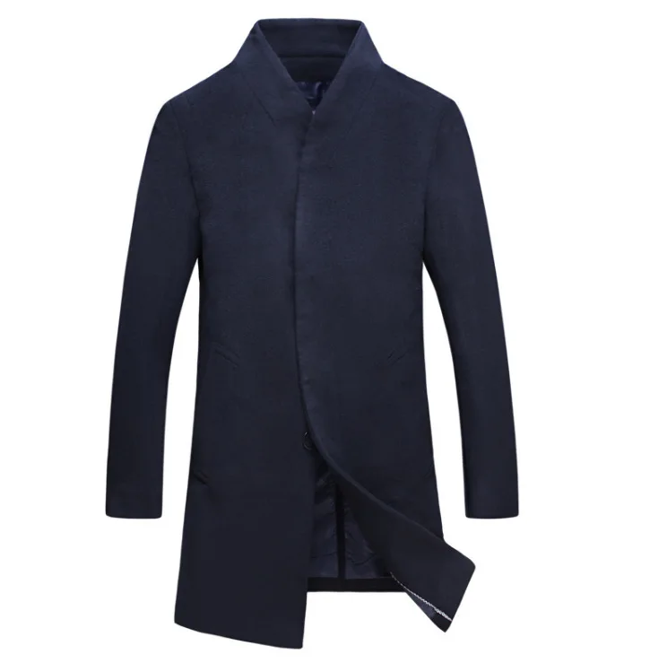 Brand High Quality Men Wool Blends Coats Men's Long Section Slim Fit Trench Tops Winter New Male Wool Blends Coat