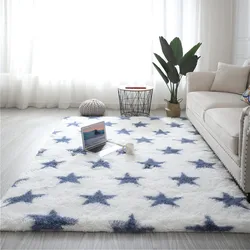Tie-dye five-pointed star carpet living room coffee table rug room children crawling mat kitchen non-slip carpet Bay window rug