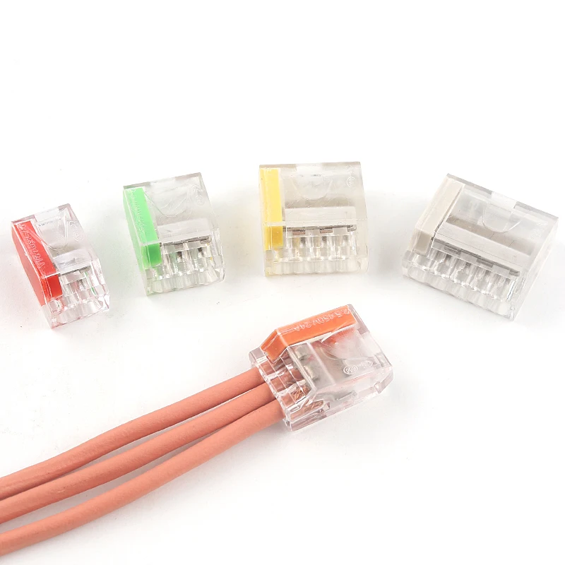 252/253/254/255 Mini Type Universal Compact Quick Wiring Conductor Push-in Terminal Block LED Conector 2/3/4/5 Pin AWG 18-12