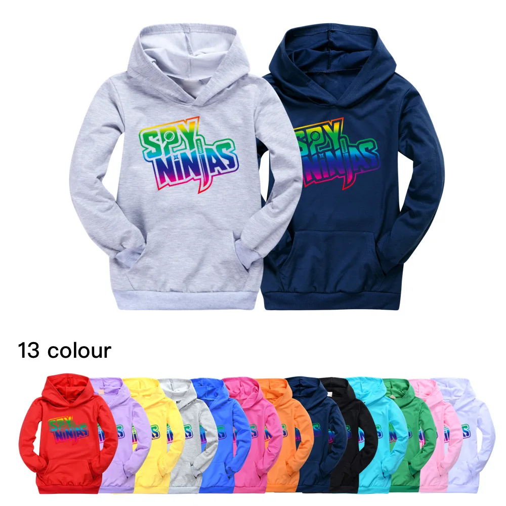 

Spy Ninjas Fashion Girls Sweatshirts Kids Cartoon Hoodie pocket Children Girl Sweatshirt Clothing Outwear Jacket Toddler Shirts