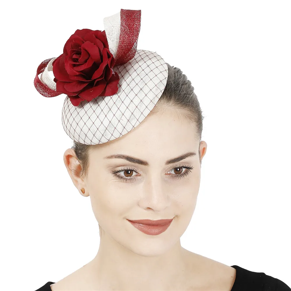 

Femme Party Fascinator Hats Hair Clip Ladies Women Vintage Headpiece Headband And Hair Clip Veils Pillbox Cap Party Dinner Hats