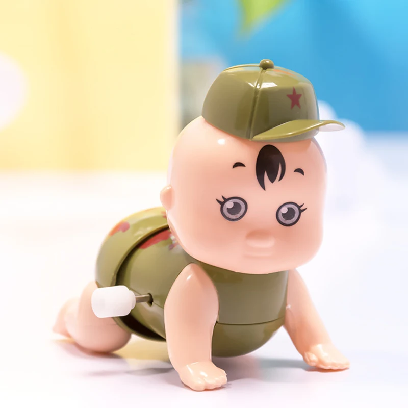 1Pcs New Creative Children Crawling Doll Clockwork Toy Cartoon Cute Baby Happy Children Entertainment  Wind Up Toys