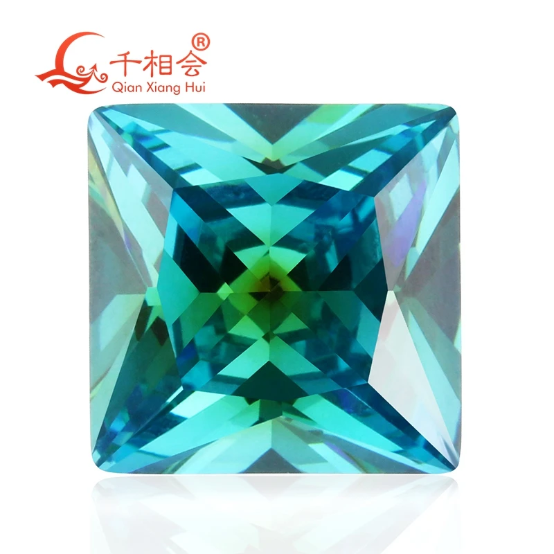 Square shape princess cut  cubic zirconia special color one-time forming multi color cz loose stone