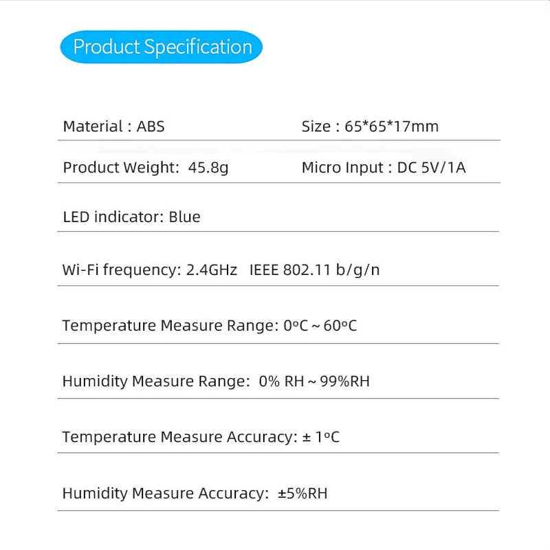 Tuya Smart WIFI Temperature and Humidity Sensor LCD Digital Hygrometer Smart Home Alarm Clock Display Date and Time