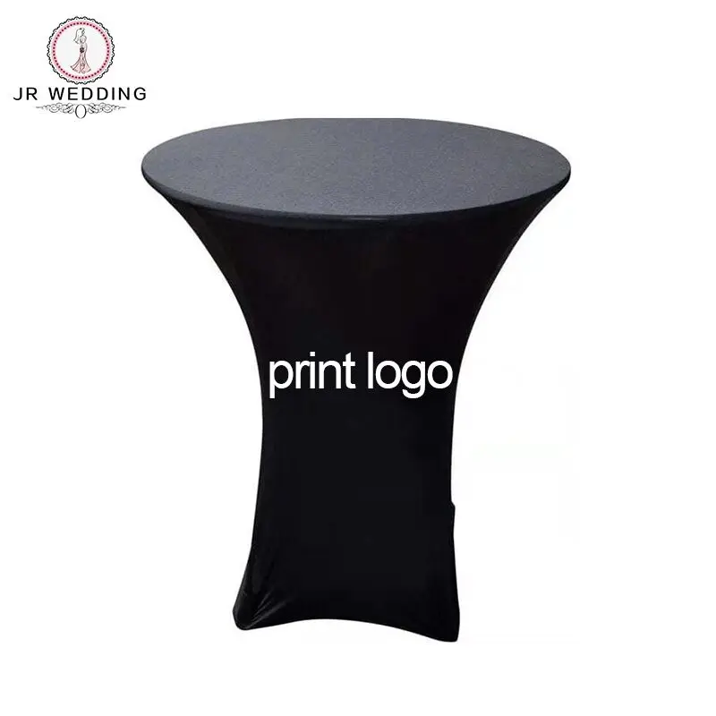 Round Digital Print Cocktail Stand Cover, Spandex Stretch Table Cloth for Wedding, Birthday Party, Event, Christmas, 2Pcs, 80cm