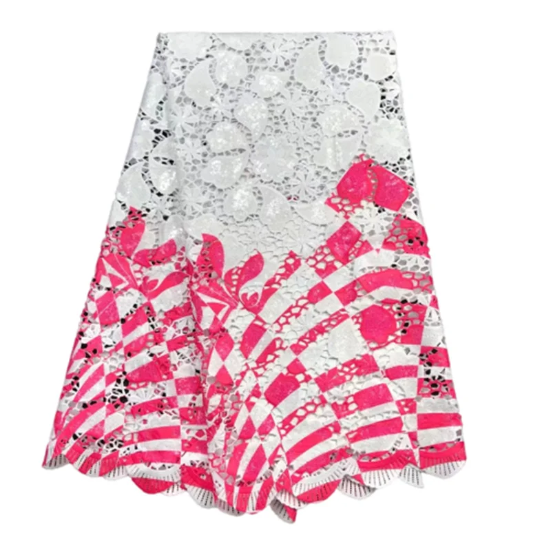 

African Sequins Lace Fabric 2021 High Quality Lace Nigerian Milk Silk Lace Fabrics Embroidered For Wedding Sewing