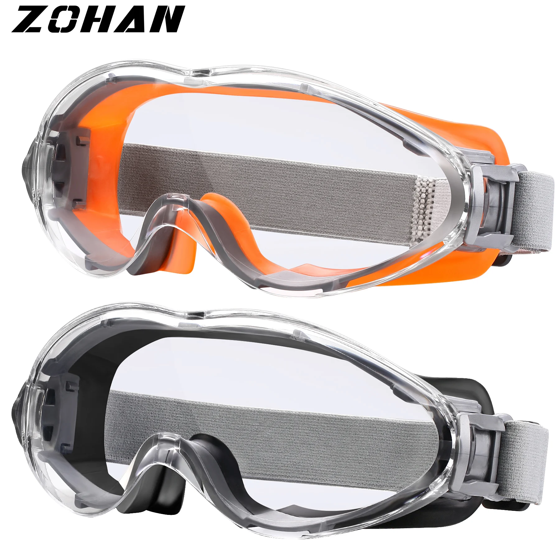 ZOHAN-gafas de seguridad a prueba de golpes, lentes de trabajo a prueba de salpicaduras, a prueba de polvo, para caza y Tiro, 2 uds.