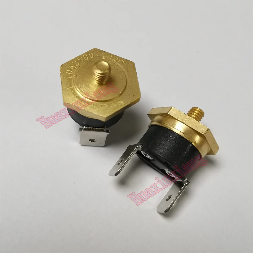 5PCS/Lot KSD301 Temperature Switch Thermostat Sensor M4 Hexagon-copper-head 10A/250V Normally-Close 45-150 ℃