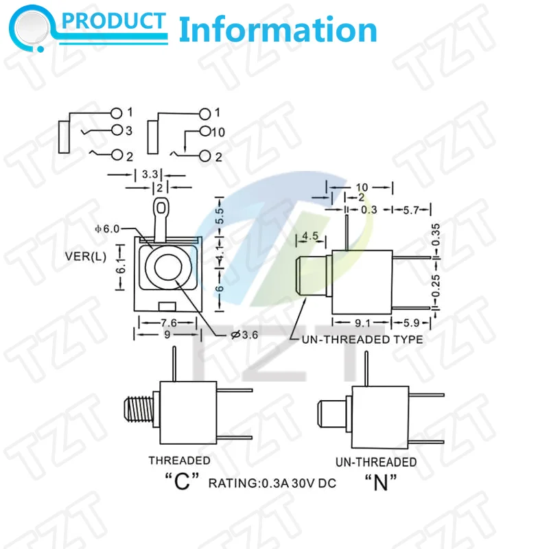 GREATZT 10/30 Stück Hochwertiger 3,5-mm-Audioanschluss mit 3 Pins, DIP-Kopfhörerbuchse, Mono-Kanal PJ-301M PJ301M – Detail 2