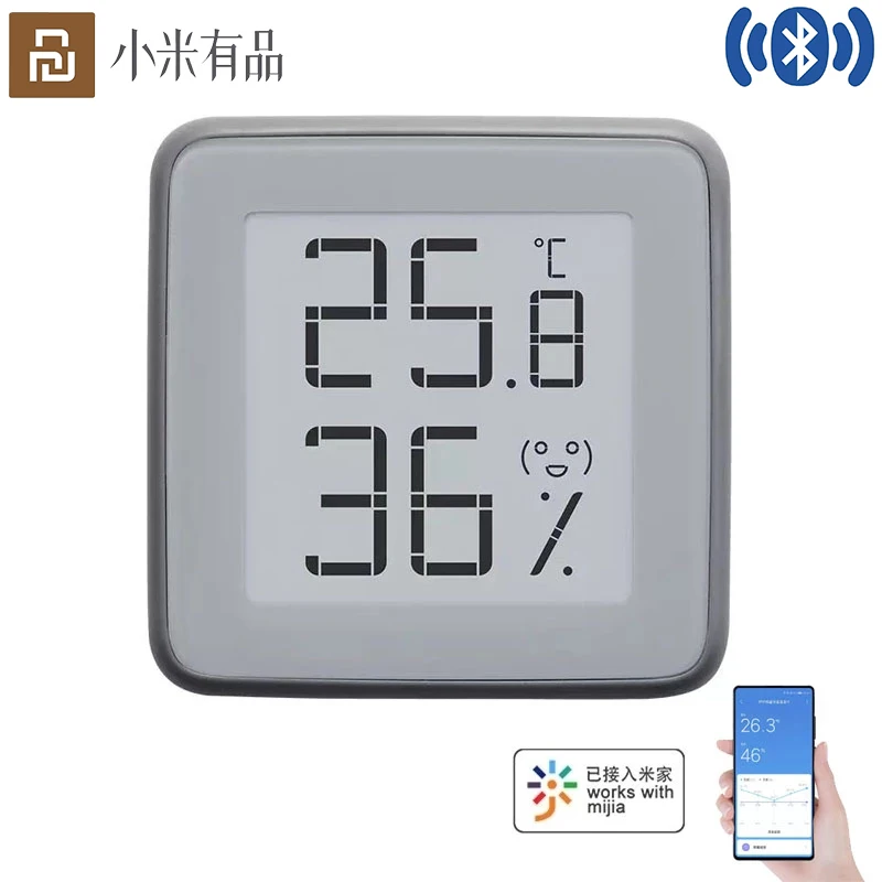 Xiaomi Youpin Mijia Bluetooth Thermometer Hygrometer E-Ink Screen BT2.0 Smart Temperature Humidity Sensor Works For Mijia App