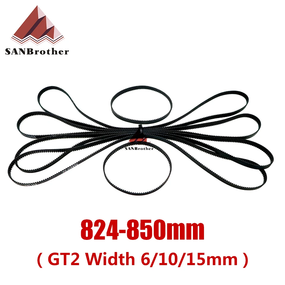 

3D Printer Parts GT2 Closed Loop Timing Belt Rubber 2GT 6mm824 826 828 830 832 834 836 838 840 842 844 846 848 850mm Synchronous