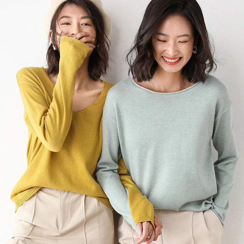 Women Sweaters Autumn Winter Korean Slim Pullover Women Basic Tops Casual Soft Knit Sweater Soft Warm Jumper Cashmere sweaters