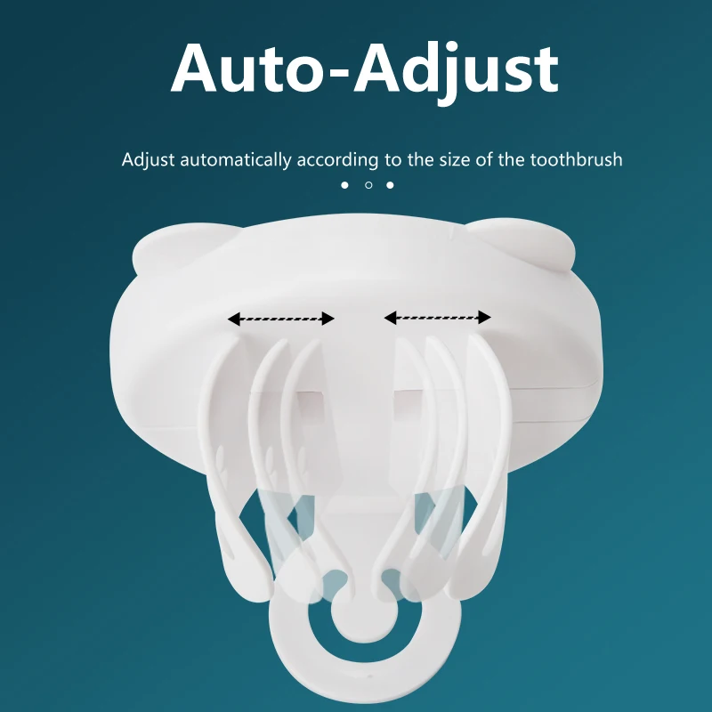 Soporte de pared para cepillo de dientes eléctrico sin perforaciones, sensor de gravedad, ajuste automático, soporte de almacenamiento de cepillo de dientes eléctrico resistente al agua