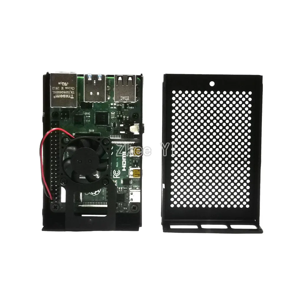 Nieuwe Aluminium Metal Case met Koelventilator Heatsinks voor Raspberry Pi 4 Model B