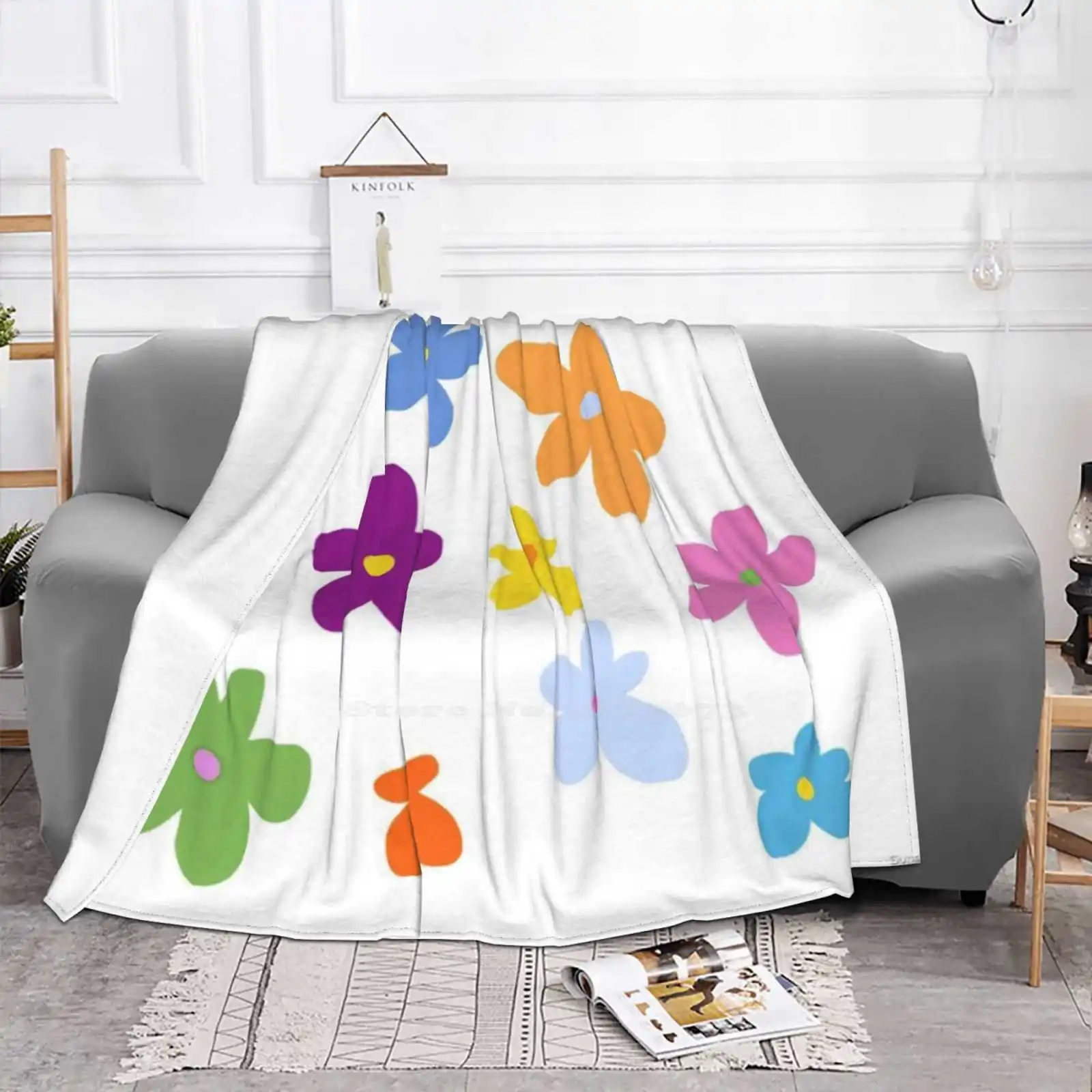 Flowers Super Warm Soft Blankets Throw On Sofa / Bed / Travel Tyler The Creator Flowers Flowers Aesthetic Colourful Colorful Cut