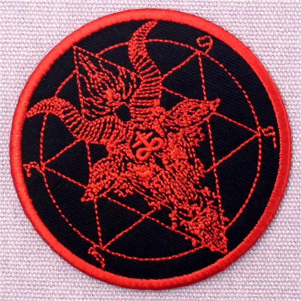 Embird Embroidered Sew On Clothing Patches Satan Pagan Symbols Pentagram Ceo-Friendly Handmade 3D