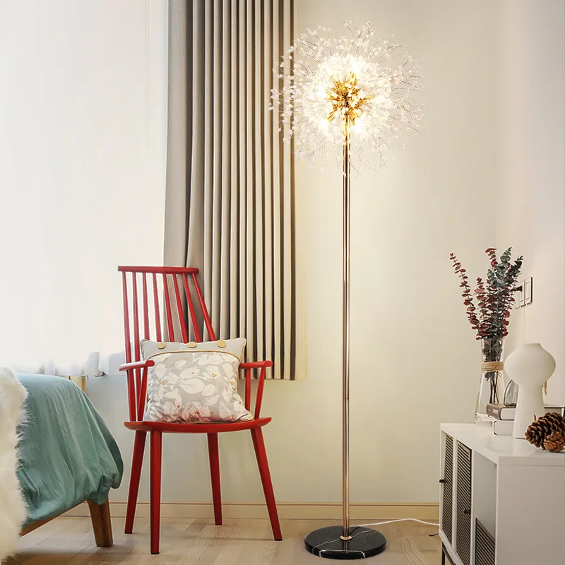 Imagem -03 - Led Dandelion Floor Lamp For Living Room Winfordo Iluminação Ouro Cor Cromada Moderno Luxo 2024