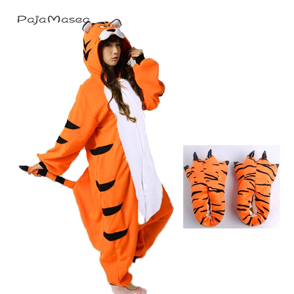 

Men Adults Bengal Tiger Onesie Women Cartoon Conjoined Pajama Role-Playing Animal Cosplay Costume For Halloween Raccoon Kigurumi