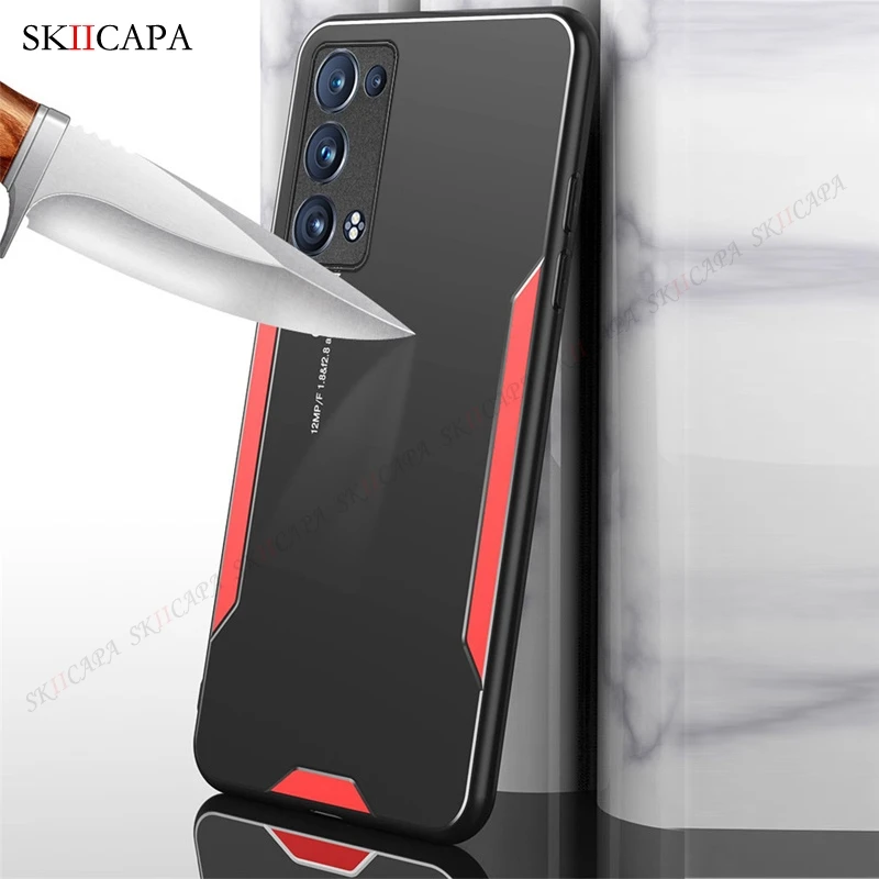 Aluminum Alloy Metal Hard Back Cover For OPPO Reno 6 5 4 Pro Plus A94 A95 5G Find X3 X2 Pro Slim Silicone Bumper Protection Case