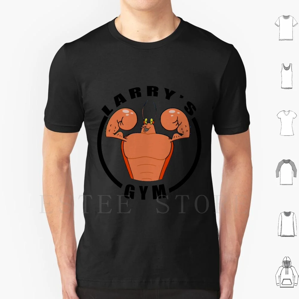 Larry's Gym T Shirt Print Cotton Larry Larrys Gym Lobster Square Pants Pant Exercise Workout Barbel Squidward Mr Krabbs Gary