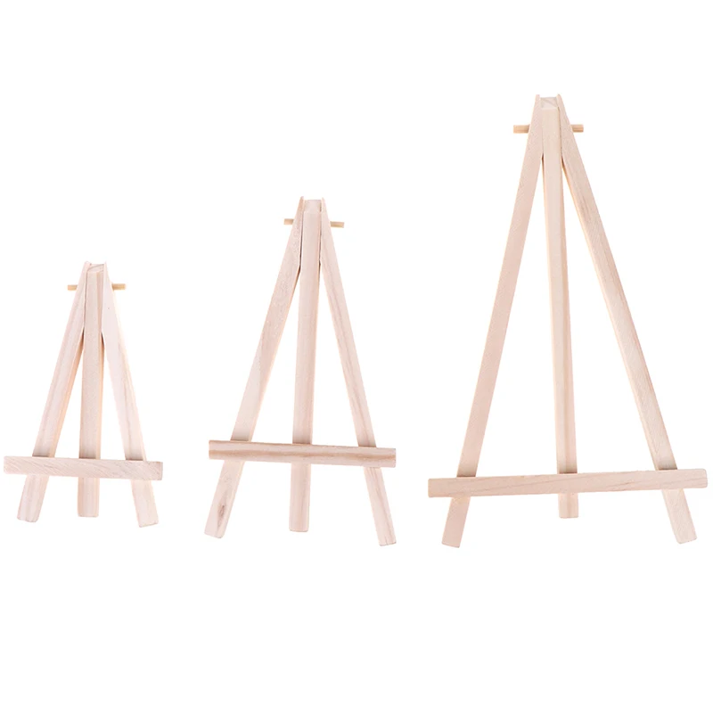 3Size Mini Wood Artist Tripod Painting Easel For Photo Painting Postcard Display Holder Frame Cute Desk Decor Drawing Toy