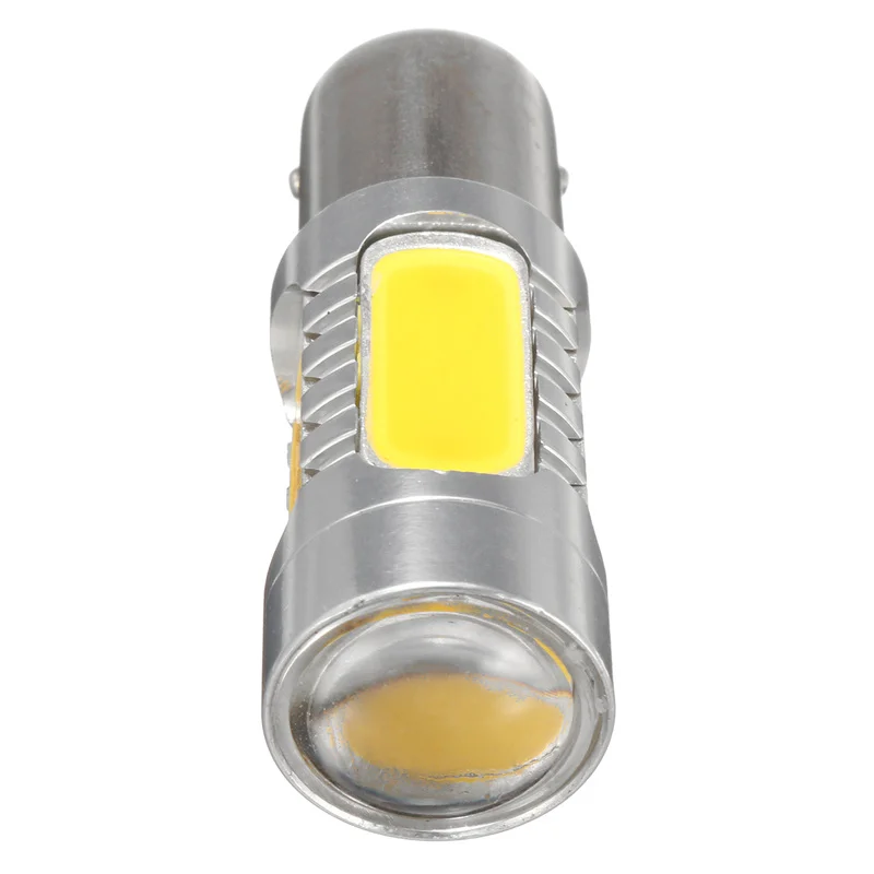 2 sztuk 1156PY BAU15S PY21W 7.5W LED COB żarówki Turn Signal światło cofania lampa bursztynowa żółta lampa tylna wsparcie Dropshipping