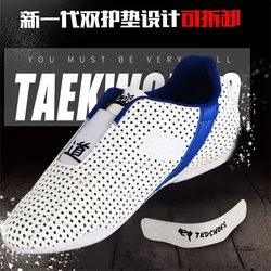 Białe wygodne buty Taekwondo dla dzieci mężczyźni kobiety sztuka walki Sneaker trening sportowy WTF TKD karate buty wewnętrzne