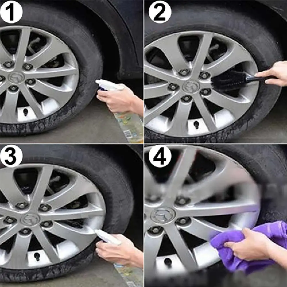 Car Cleaning Tools Brush for Vehicle Motorcycle Wheel Hub Tire Rim Scrub Brush Washing Cleaning Tool Cleaner for Auto Supplies