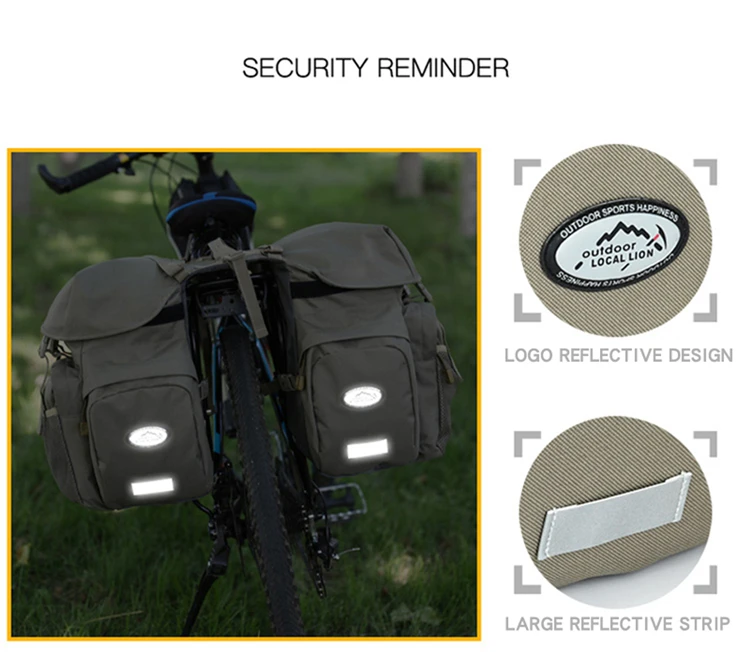 50L Fahrrad Tasche Mountain Road Sattel Radfahren Taschen Fahrrad Hinten Sitz Tasche Doppel Seite Rack Schwanz Sitz Pannier Pack Fahrrad Zubehör – Detail 7