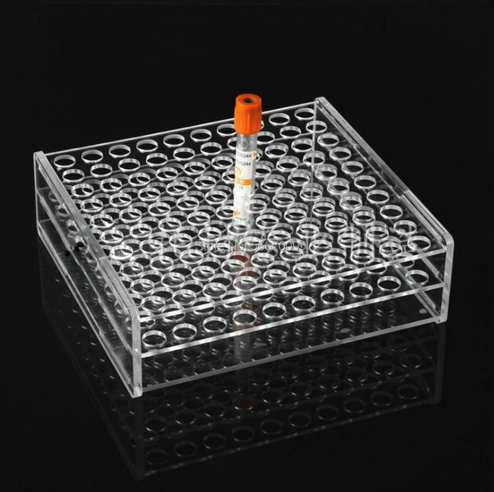 1pcs Clear Organic glass 2ml 5ml 10ml Vacuum blood tube perspex Rack For School Lab