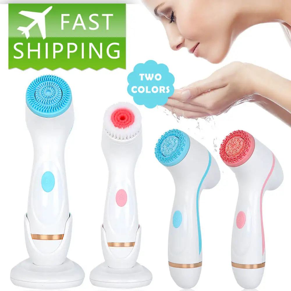 

Facial Cleansing Brush Set Sonic Portable Deep Cleaning Bidirectional Rotation USB Waterproof Face Remove Blackhead Acne Machine