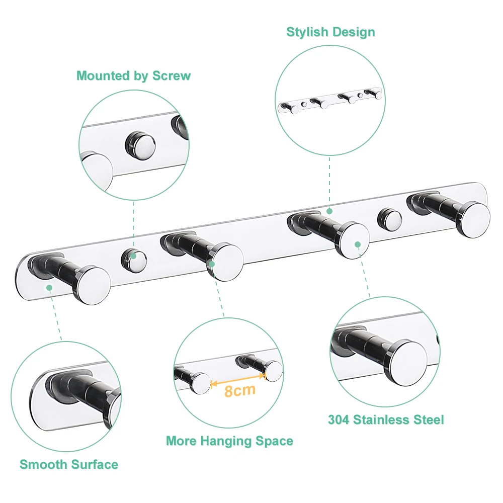 TAICUTE T Chrome łazienka wieszaki Heavy Duty wieszak do ręczników do montażu na ścianie ubrania wieszak na ubrania stalowy stojak akcesoria do