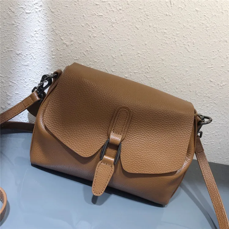 MESOUL Real Leather Shoulder Bags For Women 2020 New Fashion Solid Flap Handbags Portable Multi-color Crossbody Bags For Ladies