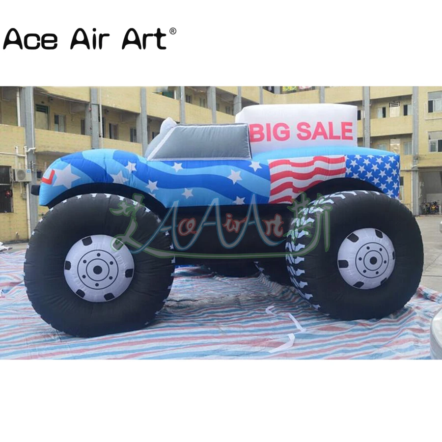 Exquisite Blue Inflatable Off-road Vehicle Model With White Stars For Trade Show/Advertising Made By Ace Air Art