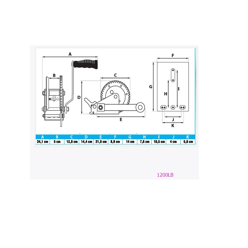 EgoTrailer Top quality Hand Winch 1200lbs/540KGS 6.1m Webbing Strap Car Boat Trailer winch