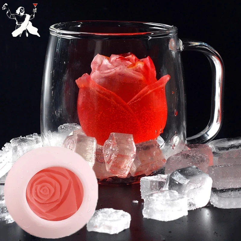 

Ice Cube Form Silicone Rose Shape Icecream Mold Tray 3D Big Ice Cream Ball Maker Reusable Whiskey Cocktail Mould Bar Tool