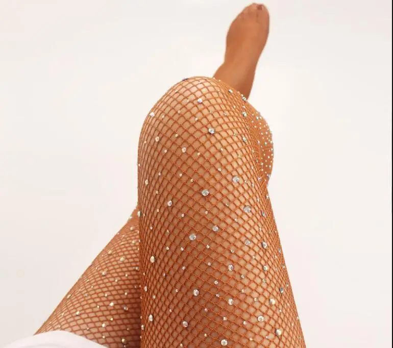 

1pcs/lot Sexy Rhinestone Women Tights Ballroom&Latin Dance Competitions Pantyhose Hard Yarn Elastic Shiny Fishnet tights