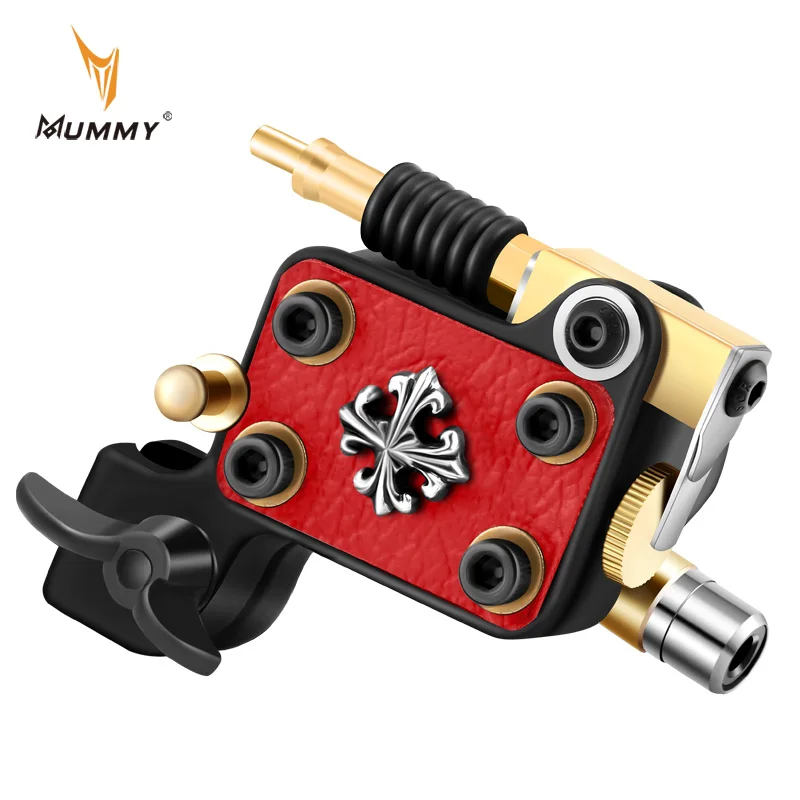 Mummy Rotary Tattoo Machine Adjust Stroke Length Tattoo Gun RCA Connect Custom Motor For Shader And Liner