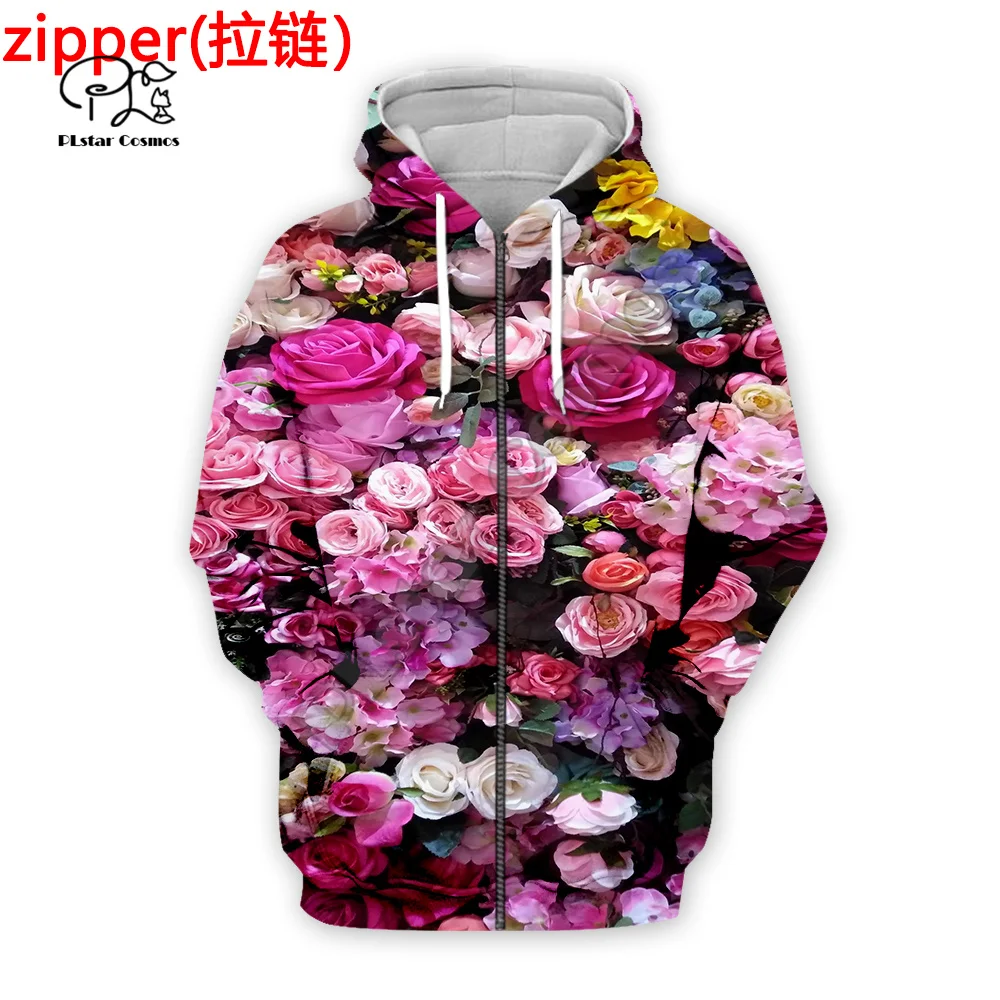 PLstar Cosmos Blossom Flowers Rose Plant Retro Funny Tracksuit Harajuku 3DPrint Men/Women Streetwear Pullover Casual Hoodies A12