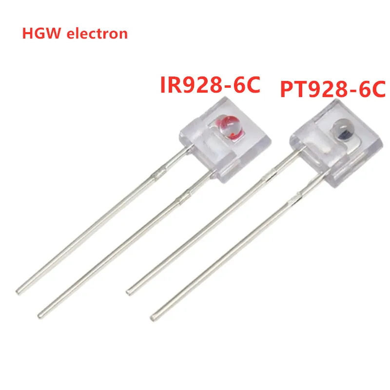 50PCS PT928-6C-F IR928-6C Photodiode Receiving Tube Infrared Pair Tube Side Photoelectric Crystal Infrared transmitting tube