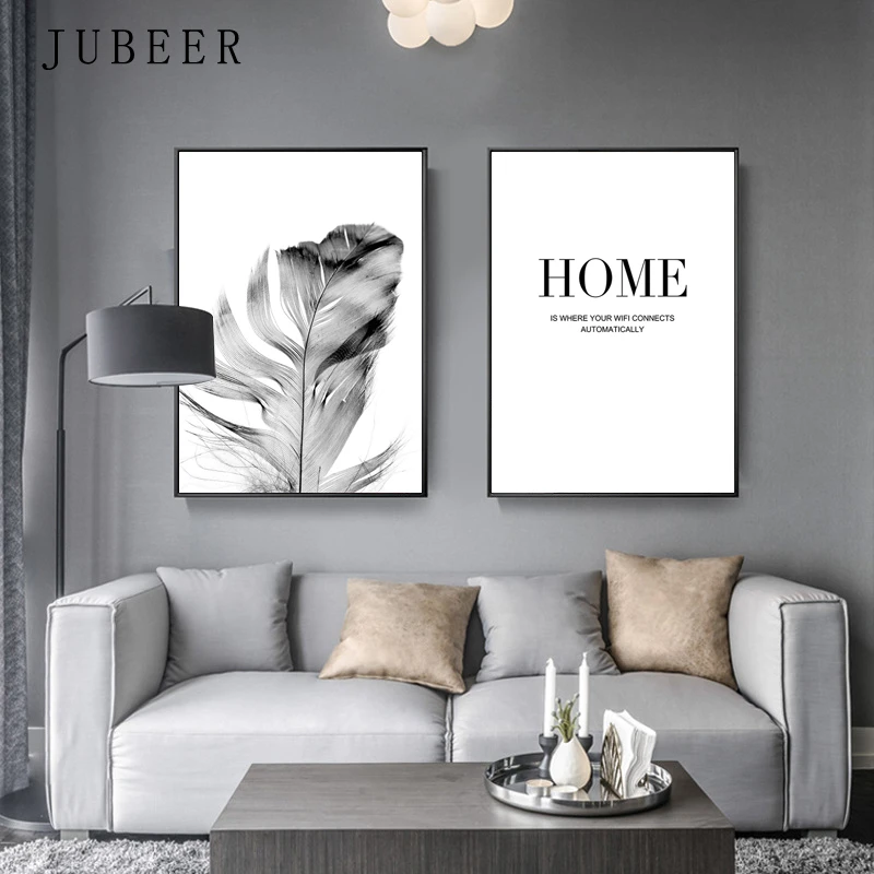 الشمال الملصقات الأسود و زهرة بيضاء طباعة الهندباء جدار الفن ريشة قماش صور لغرفة المعيشة الديكور لوحات حائط #4