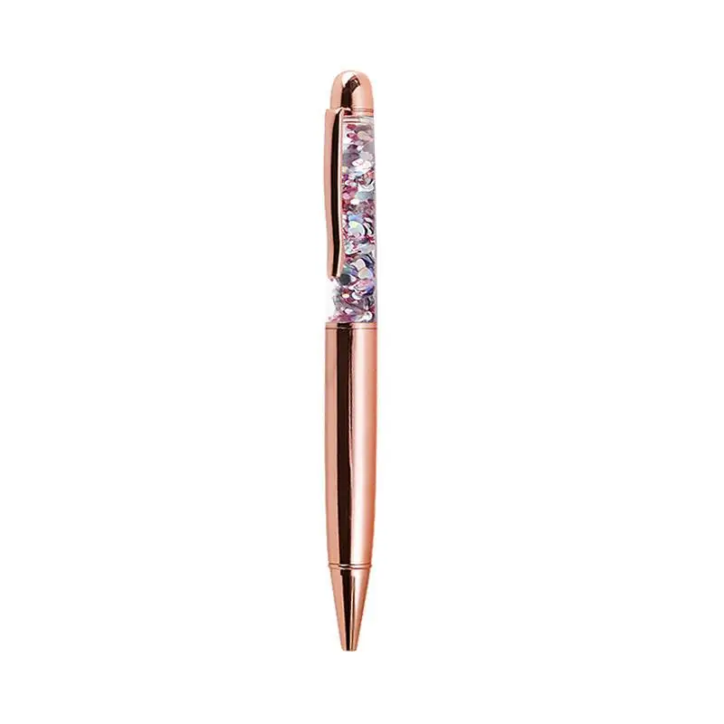 Stylo à bille en métal Quicksand Sequin Signature, stylo à bille, fournitures scolaires et de bureau, cadeau d\'affaires, étudiant, papeterie